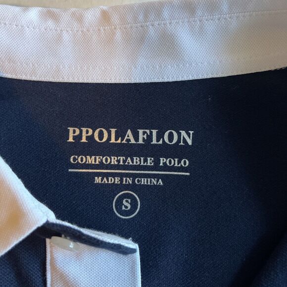 Ppolaflon Comfortable Polo Men’s S Multicolor Long Sleeve Striped Rugby Shirt - Picture 3 of 8